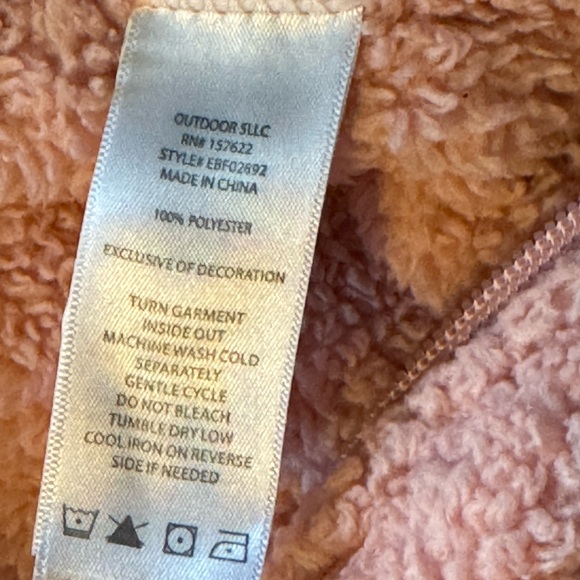 Eddie Bauer Baby Blush Pink Onesie Infant Fleece Plush Bear Hoodie Size … - Picture 8 of 8